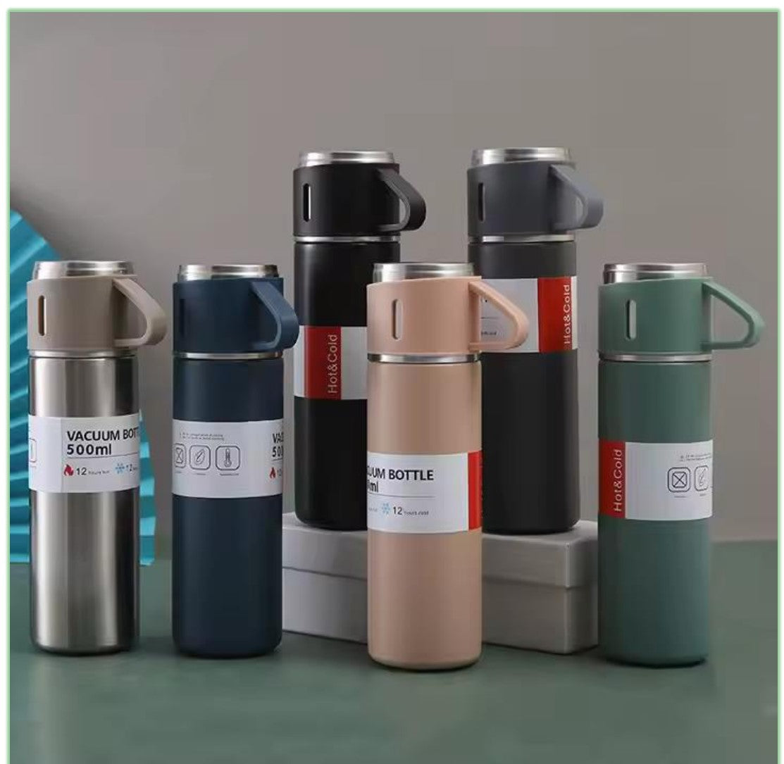 Set Termo Para Agua Caliente/fría + 3 Tazas